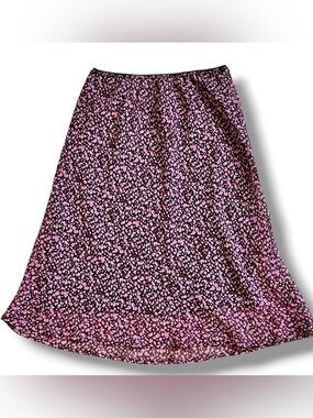 VTG 90s Y2K Connected Apparel Brown Geographic A-Line Skirt Womens M Lined C-1